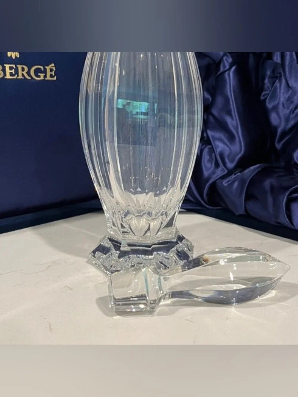 House of Faberge Czarina Crystal‎ Decanter Set 4 Liqueur Shot Glasses Case NIB